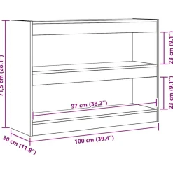vidaXL Estanterías-Estantería 100 x 30 x 72 cm Madera contrachapada