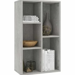 vidaXL Estanterías-Estantería/Aparador madera contrachapada gris 50x25x80 cm