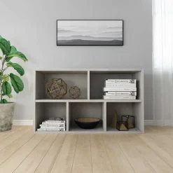 vidaXL Estanterías-Estantería/Aparador madera contrachapada gris 50x25x80 cm