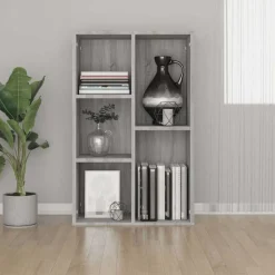 vidaXL Estantería/Aparador madera contrachapada 50x25x80cm Gris sonoma Discount