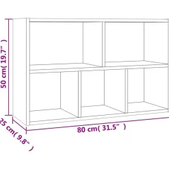 vidaXL Estantería/Aparador madera contrachapada 50x25x80cm Gris sonoma Discount