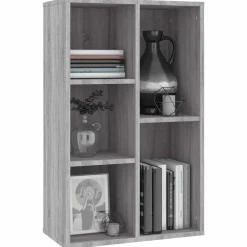 vidaXL Estantería/Aparador madera contrachapada 50x25x80cm Gris sonoma Discount