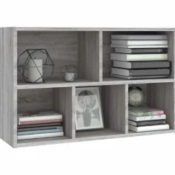vidaXL Estantería/Aparador madera contrachapada 50x25x80cm Gris sonoma Discount