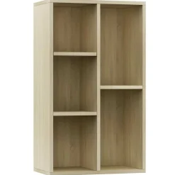 vidaXL Estanterías-Estantería/Aparador madera contrachapada color roble 50x25x80cm