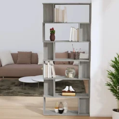 vidaXL Estantería/Biombo madera contrachapada 80x24x192 cm Gris sonoma Outlet