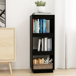 vidaXL Estantería/divisor de espacios madera pino 40x35x103 cm Negro Sale
