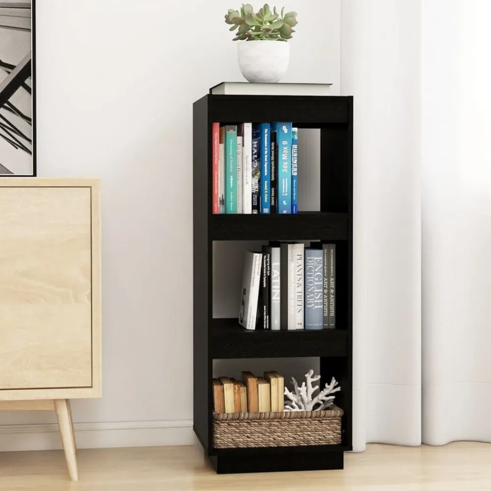 vidaXL Estantería/divisor de espacios madera pino 40x35x103 cm Negro Sale