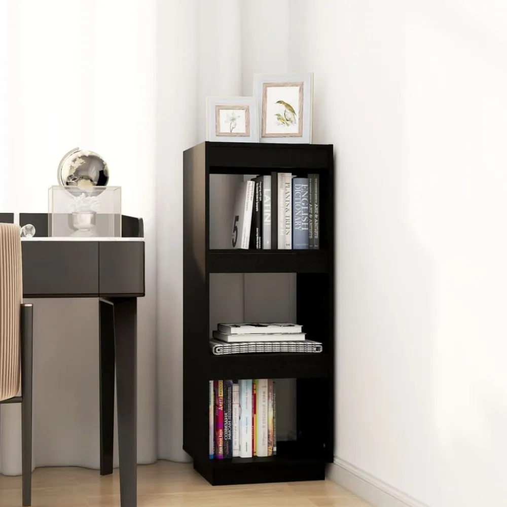 vidaXL Estantería/divisor de espacios madera pino 40x35x103 cm Negro Sale