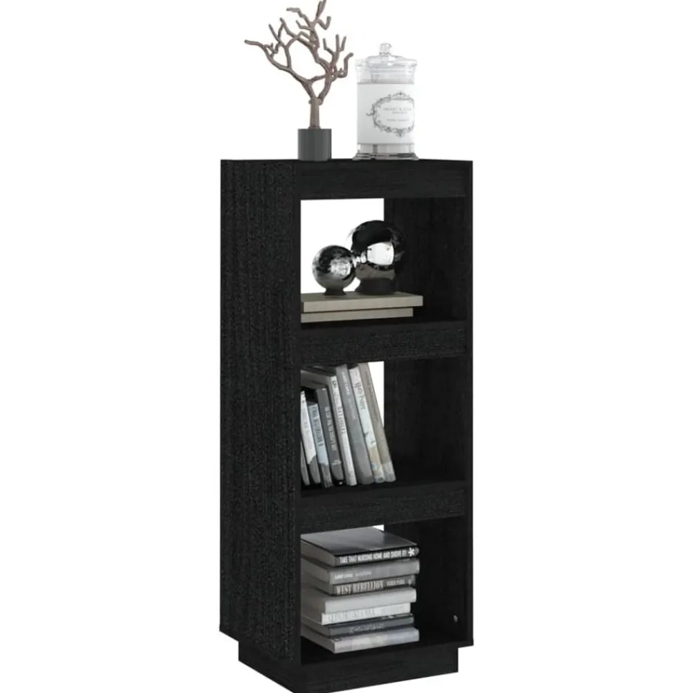 vidaXL Estantería/divisor de espacios madera pino 40x35x103 cm Negro Sale