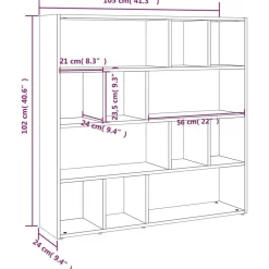 vidaXL Divisores De Ambientes-Estantería/divisor de espacios blanco brillo 105x24x102 cm