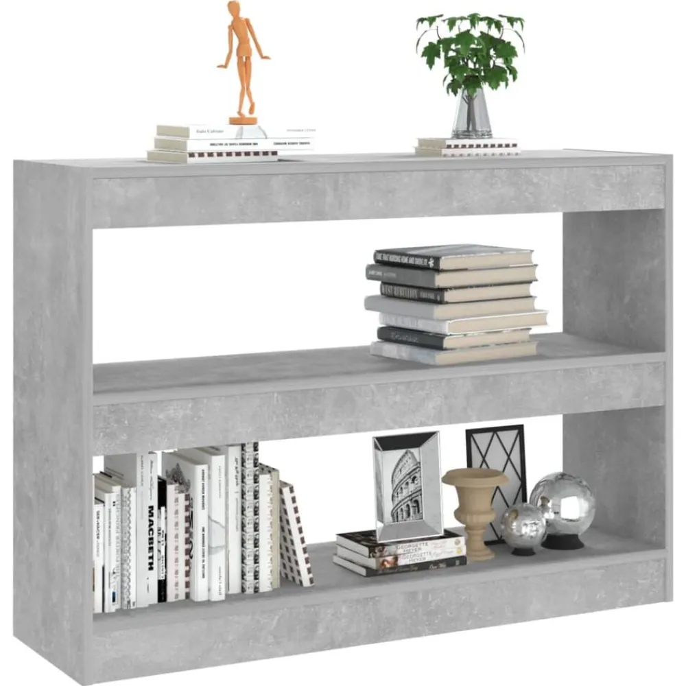 vidaXL Estanterías-Estantería/divisor de espacios gris hormigón 100x30x72 cm