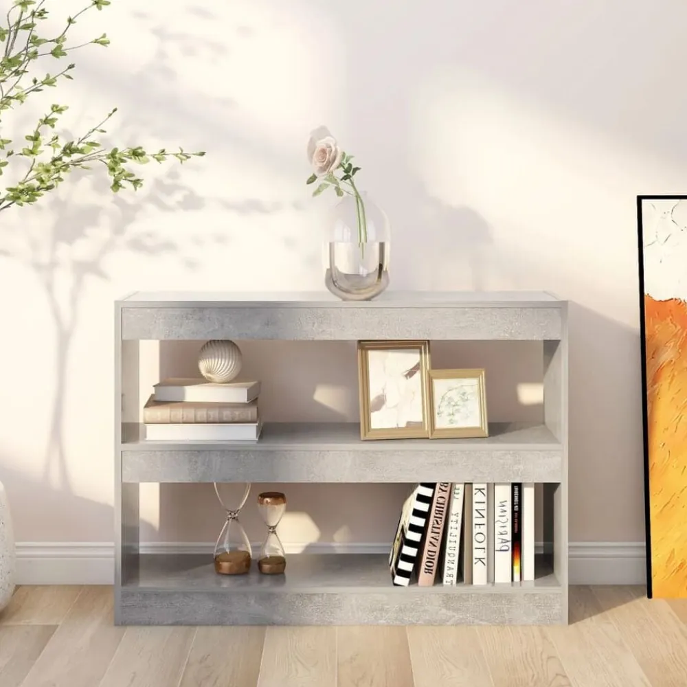 vidaXL Estanterías-Estantería/divisor de espacios gris hormigón 100x30x72 cm