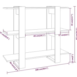 vidaXL Estanterías-Estantería/divisor de espacios color 100x30x87 cm