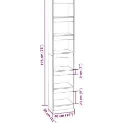 vidaXL Estantería/divisor de espacios gris hormigón 40x30x198 cm Gris hormigón Best
