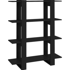 vidaXL Estantería/divisor de espacios 100x30x123,5 cm Negro Discount