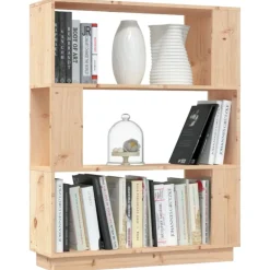 vidaXL Estanterías-Estantería/divisor de espacios madera maciza pino 80x25x101 cm