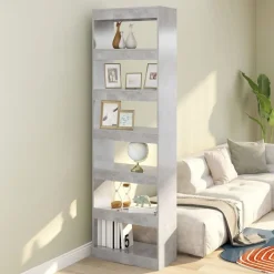 vidaXL Estantería/divisor de espacios gris hormigón 60x30x198 cm Gris hormig&oacute;n Discount