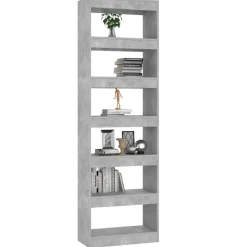 vidaXL Estantería/divisor de espacios gris hormigón 60x30x198 cm Gris hormigón Discount