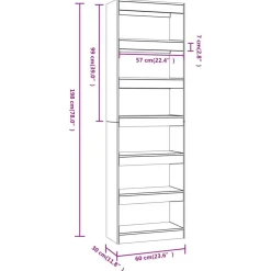 vidaXL Estantería/divisor de espacios gris hormigón 60x30x198 cm Gris hormigón Discount