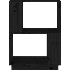 vidaXL Estantería/divisor de espacios madera pino 51x25x70 cm Negro Outlet