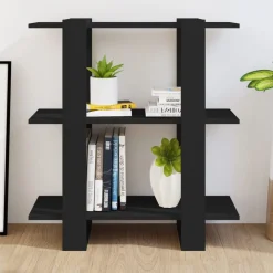 vidaXL Estantería/divisor de espacios 80x30x87 cm Negro Outlet