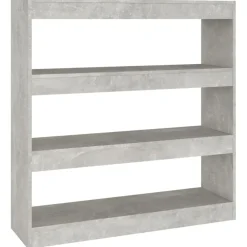 vidaXL Estanterías-Estantería/divisor de espacios gris hormigón 100x30x103 cm