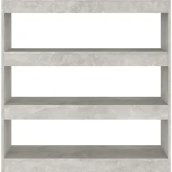 vidaXL Estanterías-Estantería/divisor de espacios gris hormigón 100x30x103 cm