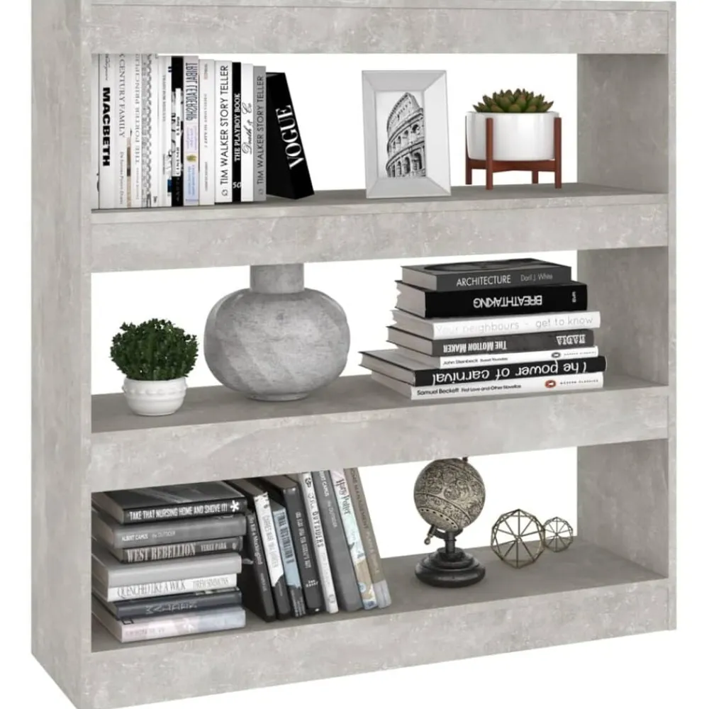 vidaXL Estanterías-Estantería/divisor de espacios gris hormigón 100x30x103 cm
