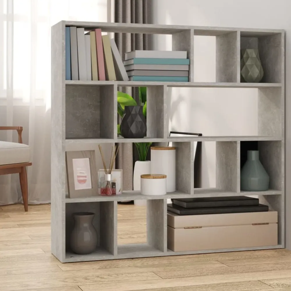 vidaXL Estantería/divisor de espacios gris hormigón 105x24x102 cm Gris hormigón Best