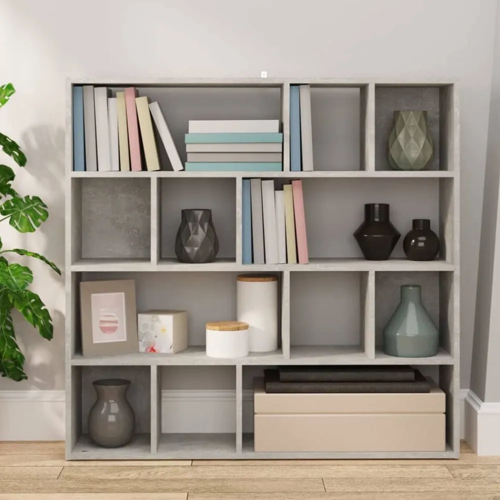 vidaXL Estantería/divisor de espacios gris hormigón 105x24x102 cm Gris hormigón Best