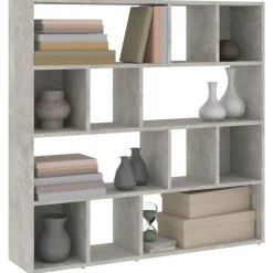 vidaXL Estantería/divisor de espacios gris hormigón 105x24x102 cm Gris hormigón Best