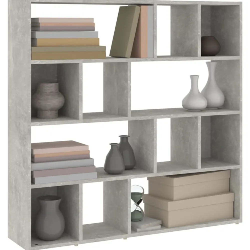 vidaXL Estantería/divisor de espacios gris hormigón 105x24x102 cm Gris hormigón Best