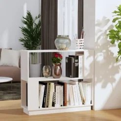 vidaXL Estantería/divisor de espacios madera de pino 80x25x70cm Blanco Outlet
