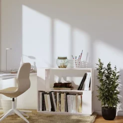 vidaXL Estantería/divisor de espacios madera de pino 80x25x70cm Blanco Outlet
