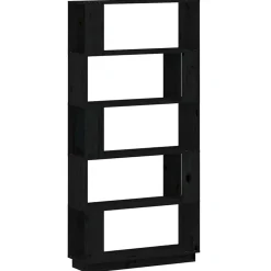 vidaXL Estantería/divisor de espacios madera pino 80x25x163,5 cm Negro Outlet