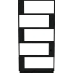 vidaXL Estantería/divisor de espacios madera pino 80x25x163,5 cm Negro Outlet