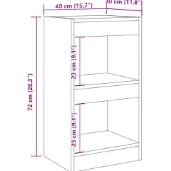 vidaXL Estanterías-Estantería/divisor de espacios 40x30x72 cm