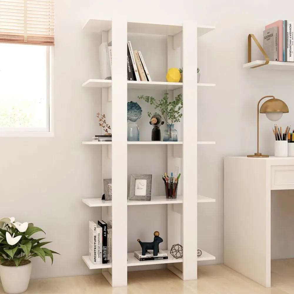 vidaXL Estanterías-Estantería/divisor de espacio madera contrachapada 80x30x160 cm