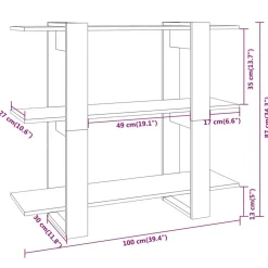 vidaXL Estanterías-Estantería/divisor de espacios 100x30x87 cm
