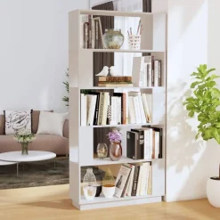 vidaXL Estanterías-Estantería/divisor de espacios madera pino 80x25x163,5cm