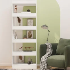 vidaXL Estantería/divisor madera de ingeniería 60x30x166 cm Blanco Clearance
