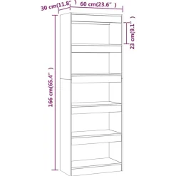 vidaXL Estantería/divisor madera de ingeniería 60x30x166 cm Blanco Clearance
