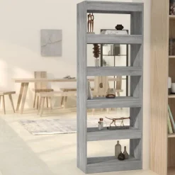 vidaXL Estantería/divisor madera ingeniería 60x30x166 cm Gris sonoma Outlet