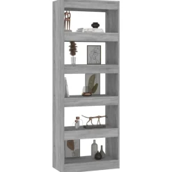vidaXL Estantería/divisor madera ingeniería 60x30x166 cm Gris sonoma Outlet