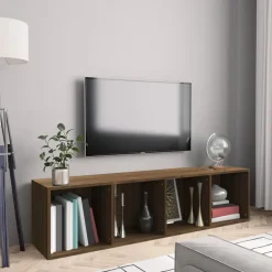 vidaXL Estanterías-Estantería/mueble de TV madera roble marrón 143x30x36 cm