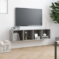 vidaXL Estantería/mueble para TV gris hormigón 143x30x36 cm Gris hormig&oacute;n Discount