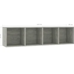 vidaXL Estantería/mueble para TV gris hormigón 143x30x36 cm Gris hormig&oacute;n Discount