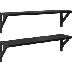 vidaXL Estanterías de pared 2 pcs 60 x 15 x 15,5 cm Roble negro Sale