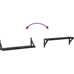 vidaXL Estanterías de pared 2 pcs 60 x 15 x 15,5 cm Roble negro Sale