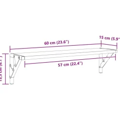 vidaXL Estanterías de pared 2 pcs Roble artesanal 60 x 15 x 15,5 cm Roble artisan